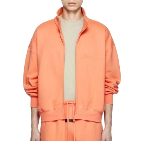 RETAIL $95 Fear of God Essentials Full Zip Jacket - Coral *NEW*Size L - Picture 1 of 8